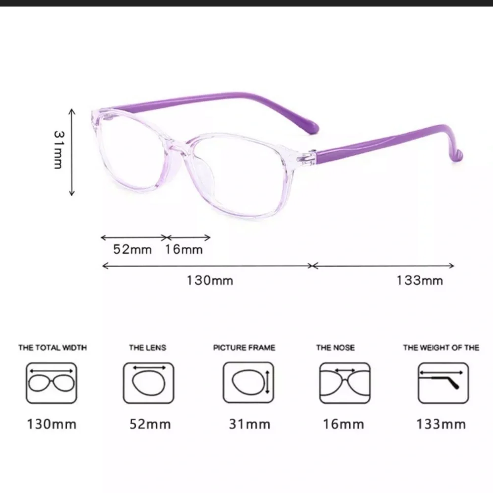 Kids‎ Square Anti Blue Light Computer Glasses